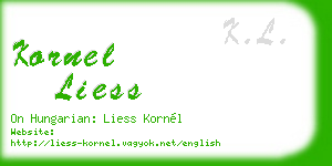 kornel liess business card
