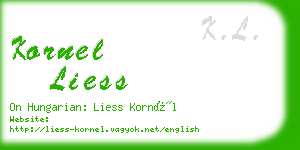 kornel liess business card